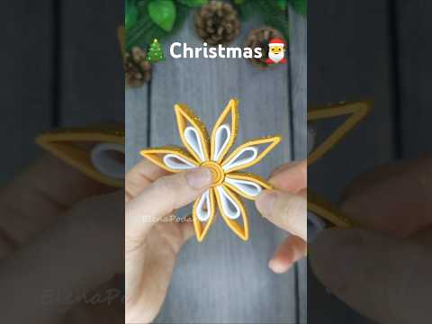 From strips of foamiran New Year's vector Christmas Ornaments 🎄🎁🎅❤️ New Year's craft with own hands