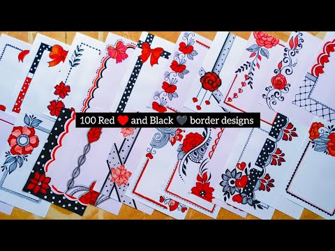 100 Red♥️ & Black🖤 Border Design/Project Work Designs/Cover Page Borders/Front Page Designs/A4 Sheet