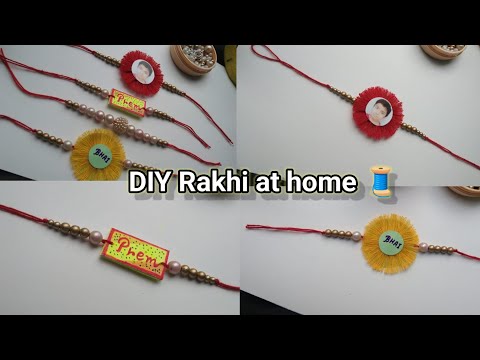 DIY Rakhi making at home🧵| Easy and beautiful 😍 | #diy #rakhshabandhanspecial #rakhimaking #shorts