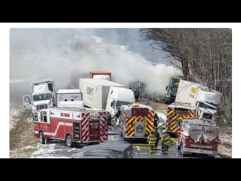 50 Vehicle crash pileup I-81S snow and fog in Pottsville PA