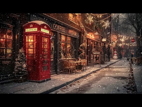 Snowfall Night Jazz ~ Relaxing Jazz Music and Snow Ambience in Winter ~ Smooth Jazz Music