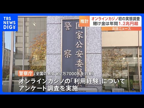 オンラインカジノに関して初の実態調査　利用経験者は推計337万人に｜TBS NEWS DIG