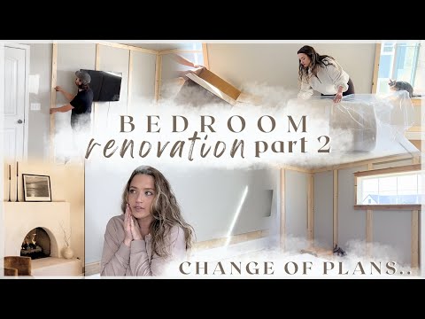 PRIMARY BEDROOM MAKEOVER! finishing moulding, setting up new furniture + change of plans..