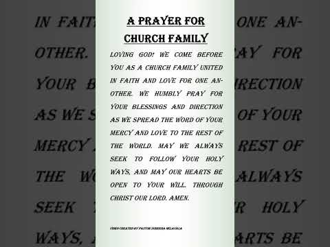 A Prayer for Church Family. #Short prayers