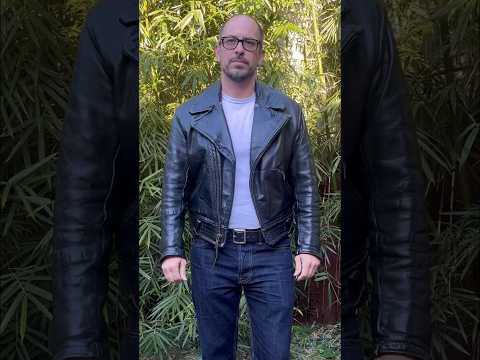 Classic Biker Rock ‘n Roll Style with Vintage Cal-Leather CHP Jacket #mensfashion #leatherjacket