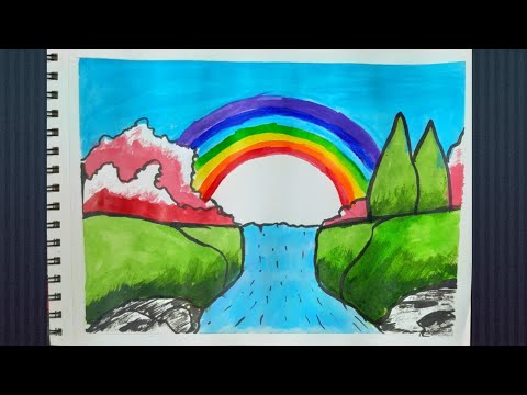 Rainbow drawing easy for kids|| Rainbow drawing || #shorts arts #Rainbow #arts