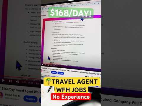 🌴$168/Day Travel Agent WFH Jobs - No Experience, Company Will Train you! #travelagent #workfromhome