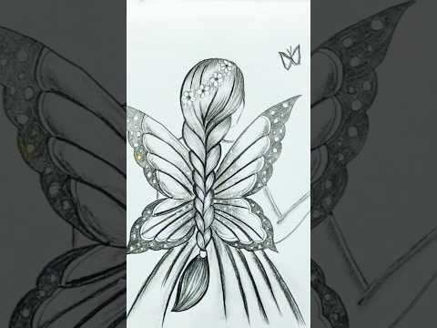 Fairy Girl Butterfly -Drawing #drawing #pencildrawing #pencilsketch #youtubeshorts #shorts_#shorts