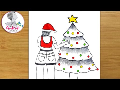 Christmas Day Drawing/ Christmas day 2024 / Santa claus drawing/ Christmas day girl drawing 🎄 🎅