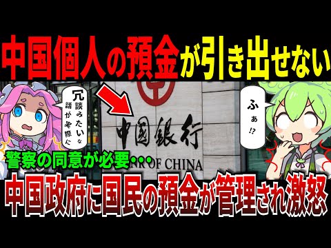 預金が引き出せない！？とんでもない中国の銀行【ずんだもん＆ゆっくり解説】