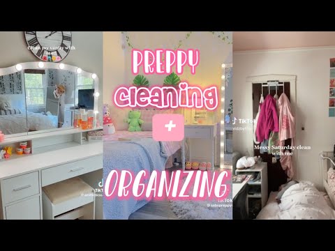 preppy cleaning and and organizing |  tiktok compilation | 🛍️☀️🌴🫶🏽🩷 |