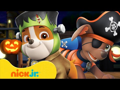 PAW Patrol Rubble & Zuma Celebrate Halloween! 🎃 10 Minutes | Nick Jr.