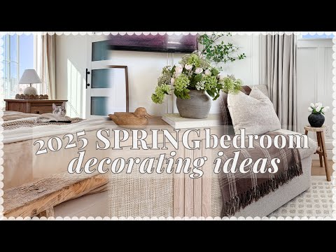 SPRING DECORATE WITH ME 💐 bedroom decorating ideas + TV stand / console styling for spring 2025