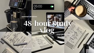 48-hour study vlog | 5AM wake up, productive mornings, studying, taking notes