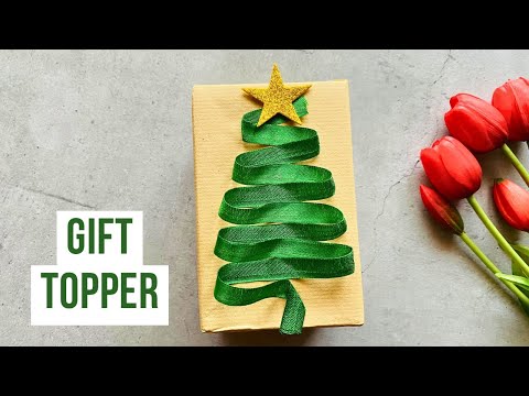 Easy Gift Topper for Christmas | Gift Wrapping for Christmas | Christmas tree gift topper #christmas