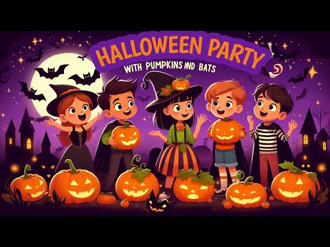 Halloween Party with Pumpkins and Bats 👻🎃 | Halloween video for Kids #halloween #nurseryrhymes