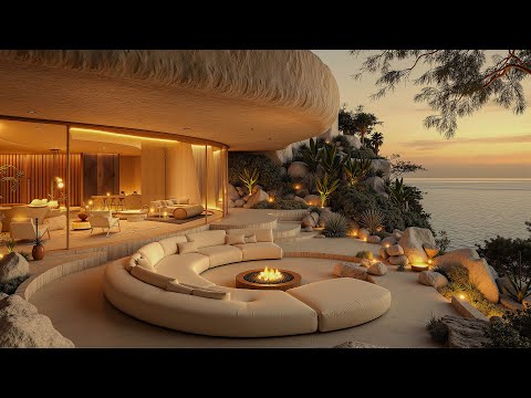 Sunset Bliss at a Luxury Beachfront Villa 🌅 | Soft Jazz for Peace & Relaxation