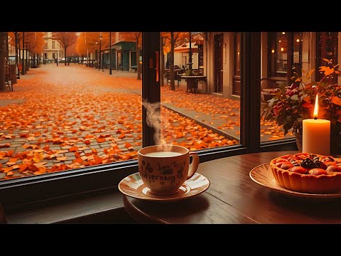 🍂☕ Cozy Autumn Café | Melancholic Piano & Jazz for Studying, Reading, and Writing