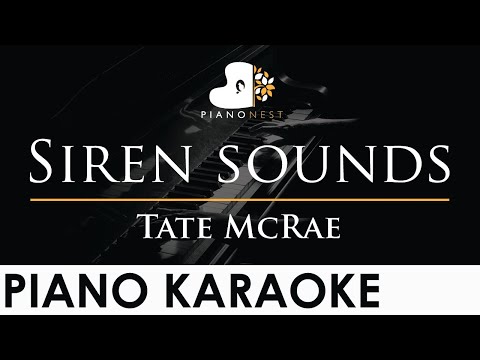 Tate McRae - Siren sounds - Piano Karaoke Instrumental Cover with Lyrics