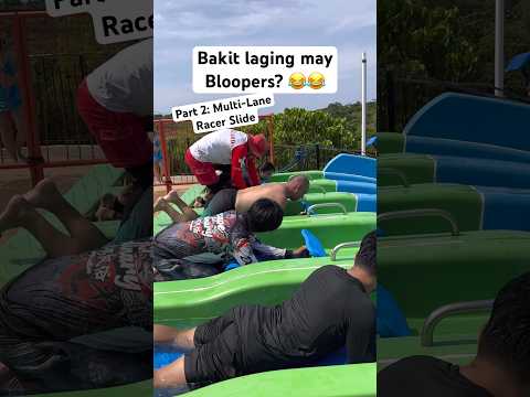 BLOOPERS 😂 @ MULTI-LANE RACER SLIDE #aquafun ##multilaneracerslide #shorts #shortvideo #CamayaCoast