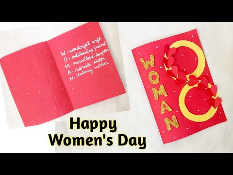 DIY-Happy Women's Day Greeting Card | Women's Day Card Ideas | Women's Day Card Making | Paper Craft