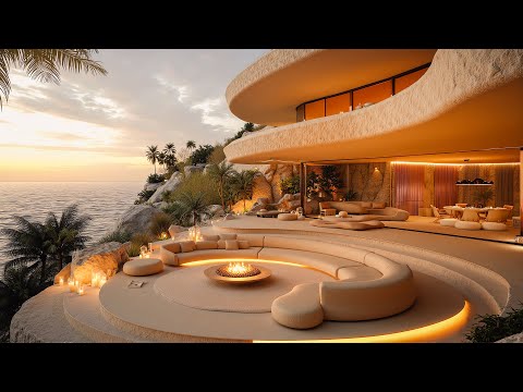 Luxury Seaside Villa at Sunset 🌅 | Smooth Jazz for Relaxation, Focus & Tranquility