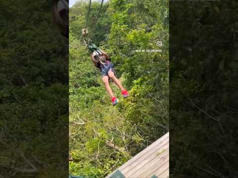 Super thrilling zip lining in the wilderness #puertorico #adventure #zipline #elyunquerainforest