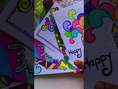 💕Easy and beautiful holi card making idea 2025🌈 Using white paper #holi​ #art​ #ytshorts​ #shorts