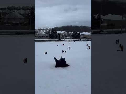 Snow ka lang Pinoy kami #ezfam #sledding #winterincanada #familyvlog #lifeincanada #ontariocanada