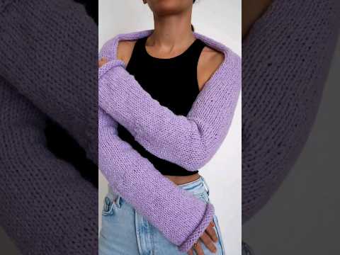 Knitting machine shrug in 15 seconds 🧶 #freepattern #sentro #knittingmachine