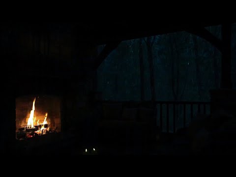 Serene Nature Escape | Soft Rain, Rolling Thunder & Cozy Fireplace Glow for Perfect Tranquility