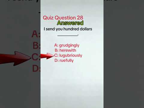 Quiz Question 28 Answered | English Grammar