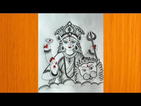 How to draw Maa Durga face || Navratri drawing || easy maa durga face painting||durga puja drawing