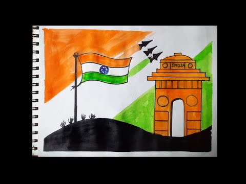 India flag drawing Ideas 🇮🇳/happy independence day 🇮🇳/#art #drawing #viral