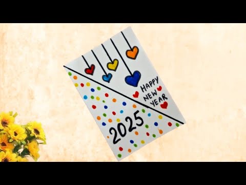 🥰Easy White Paper🥰 New Year Card making/ Handmade Happy New Year Card Idea 2025 #gocreativewithkomal