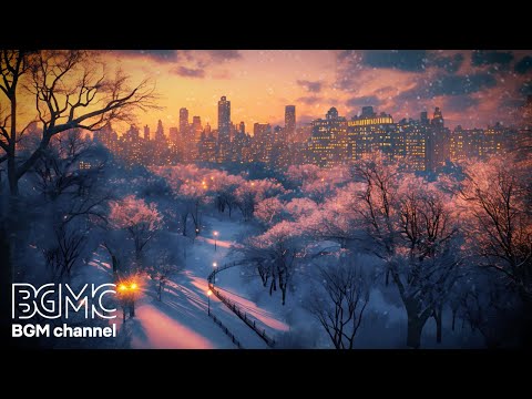 🎹 Winter Night Piano Jazz: Peaceful Central Park Snow Scene - Relaxing Jazz Music for Work & Study