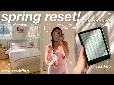 SPRING RESET 🌸 cleaning, working out, grocery shopping | getting back into a routine! *productive*