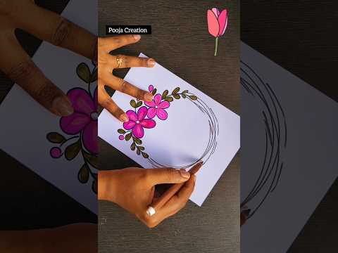 Cute 😍 Flower Drawing 🌷/Project Work Designs/Border Design/File Decoration Ideas #shorts #art