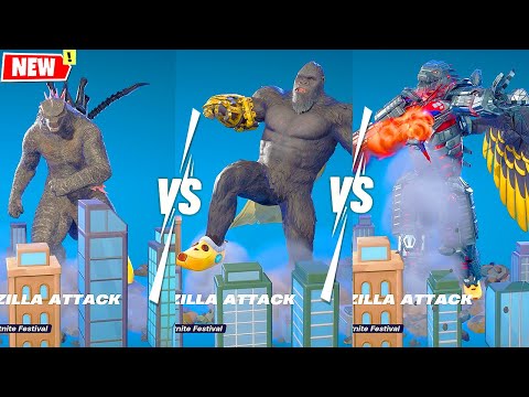 Godzilla vs Kong vs Mechagodzilla BIGGEST EPIC Dance Battle in Fortnite