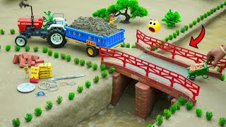 diy tractor Build a mini concrete bridge using rc tractor science project | @topminigear