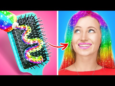 RAINBOW BEAUTY HACKS | Cool Hacks to Become Popular by 123 GO! Series