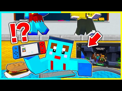 学校でバレずにゲーム実況部屋を作るマインクラフト【まいくら / マインクラフト】