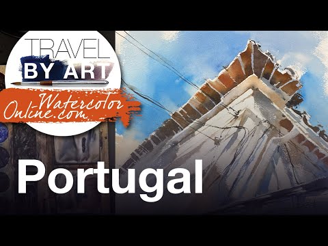 #244 Travel by art, Ep. 100: Roof in Portugal (Watercolor Cityscape Demo)