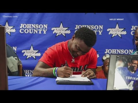 Johnson County's Ja'Darrian Carswell signs to play football at LaGrange College