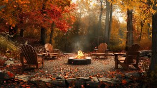 Autumn Forest Ambience | Crackling Fire Sounds, Nature Sounds, Crunchy Leaves | Relax, Rest, Work