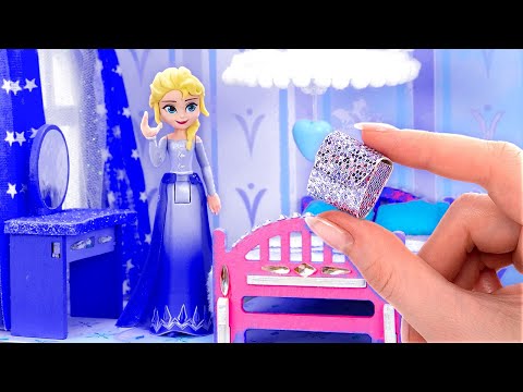 DIY Elsa's Dream Home! Easy Doll Miniature Crafts