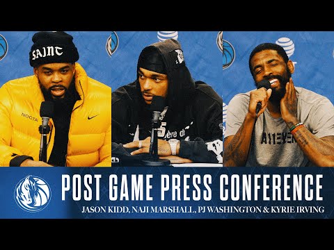 Jason Kidd, Naji Marshall, P.J. Washington, & Kyrie Irving | Post Game vs NOP | 02/21/25