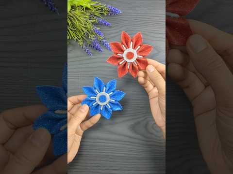 Flowers made with glitter foam sheets #diy