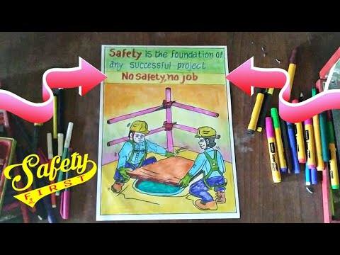 Safety poster: life secure with safety/ safety projects/ safety drawing @modikasundayvlogs9920