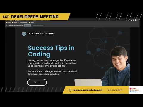 Coding Success Tips Tagalog - LCT Developers Meeting 01